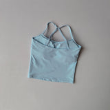 Seamless Nude Sports Bra Scrunch Push-up High Support Adjustable Thin Shoulder Strap Yoga Tank Top Women's Fitness Underwear Top