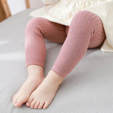 Autumn Baby Boys Girls Pants Newborn Kids Leggings Tights Solid Cotton Stretch Kids Children Knitting Trousers For 0-6 Years