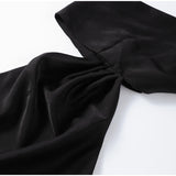 Elegant Ribbon Halter Dress Women Solid Off Shoulder Sleeveless Backless Slim Maxi Dresses 2025 Summer Autumn Party Robes Lady