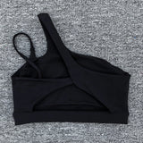 Women Shockproof Sport Bra Women's Beautiful Back Gym Sports Underwear Women Oblique Shoulder Straps Running Fitness Yoga Bra ﻿