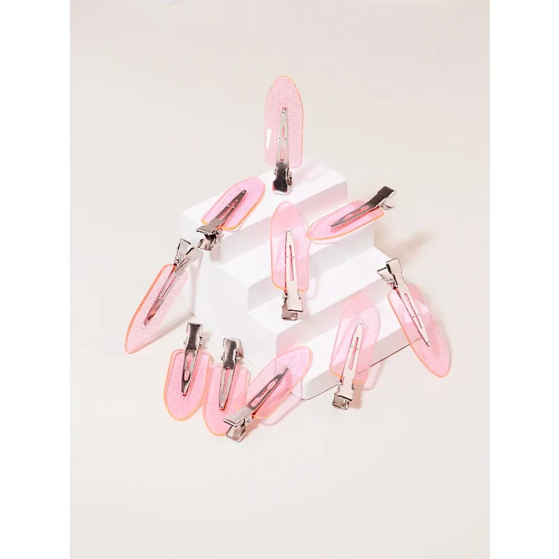 10pcs Seamless Fashion Transparent Hair Clips for Girls Makeup Facial Accessory Styling Clips for Real Hair Wigs