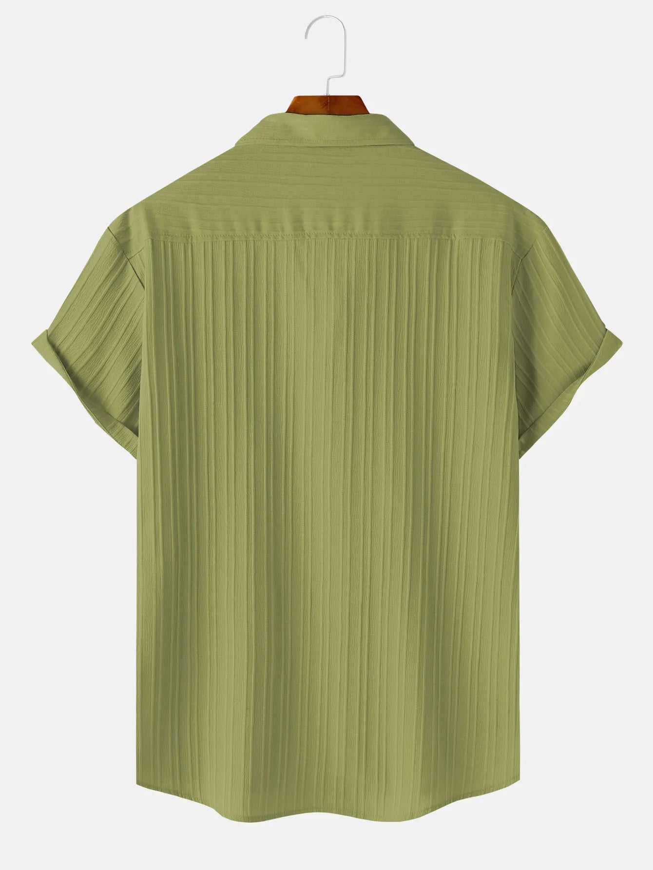 Men's  Comfortable Shirt Summer Beach Men's Shirt   Men's Short Sleeve Shirts  Solid Color Casual Short Sleeve Shirt