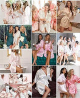RB032 2018 New Silk Kimono Robe Bathrobe Women Silk Bridesmaid Robes Sexy Navy Blue Robes Satin Robe Ladies Dressing Gowns