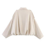TFMLN Women Suede Bomber Jacket Spring New Fashion Long Sleeve Zipper Oversize Solid Bomber Coat Chic Lady 2025 Streetwear