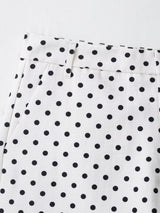 HH Woman Autumn Long Sleeves Turtleneck Zipper With Pockets Drawstring Casual Coats Women Fashion Polka Dot Printed Jacket