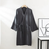 Kimono Robes for Men's and Women's Sleepwear Cotton Yarn Bathrobe Tied Cardigan Thin Home Clothes Couple's Robes