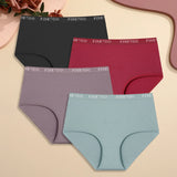 4Pcs S-XXL Cotton High Waist Underpants Women's Seamless High Elastic Belt Panties Comfortable Sports Briefs Breathable Lingerie
