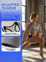 Women's Seamless Sports Bra Set, 3 Colors Racerback Workout Yoga Top with Back Cutout, Breathable Gym Fitness Crop Top