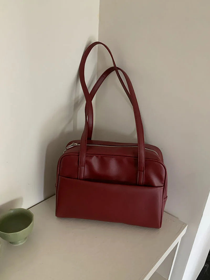 Korean Style Large Capacity Single Shoulder Women's Bag Versatile Vintage Underarm Bag Autumn 2025 New Arrival Tote Bag