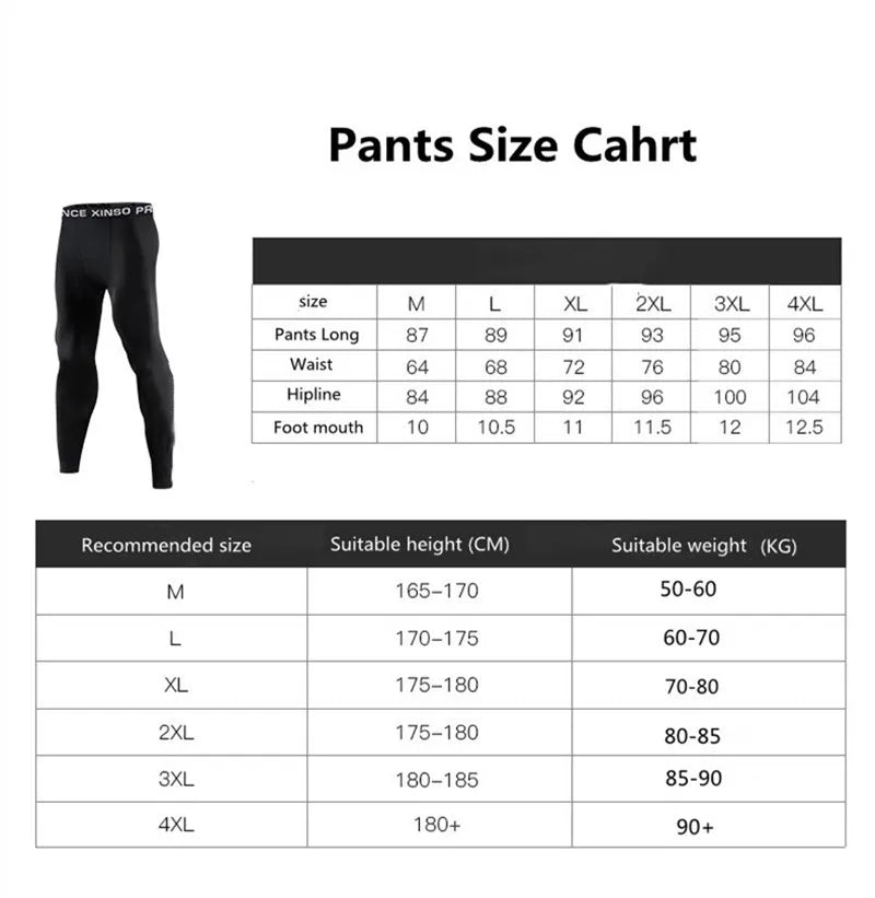 2PCS Men's Compression Sportswear Set Long Sleeve Top Pants Gym Workout Fitness Running Jogging Yoga Training Clothing Suit