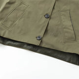 Autumn new European and American style hooded long sleeved lapel jacket single breasted trench coat short jacket