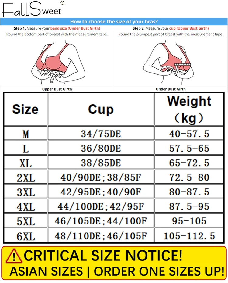 FallSweet Push UP Bra for Women Seamless Plus Size Bras Thin Cup Wireless Bralette Sexy Brassiere Femme M-6XL