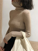 Turtleneck Sweater Womens 2026 Autumn Winter Tops Korean Slim Women Pullover Jumper Knitted Sweater Pull Femme Hiver Truien