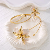 Bohemian Enamel Flower Cuff Bracelets for Women Fashion Gold Color Floral Upper Arm Open Bangle Beach Party Jewelry Gift