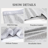 3Pcs Women's Panties Cotton Seamless Sports Boxers Underwear Female Solid Color Briefs Lingerie Intimate Underpant Finetoo S-XXL