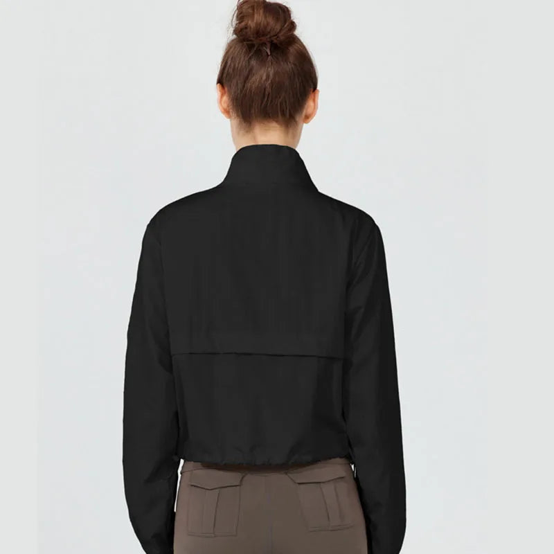 1PC Women's Long-Sleeve Fitted Athletic Jacket for Spring & Fall - Ideal for Running, Gym Workouts & Yoga
