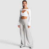 Charming Pro Scrunch Straight Leg Pants Butt Lifting Sculpting Wide Leg Leggings Gym Yoga Jogging Push Up Women Baggy Sweatpants
