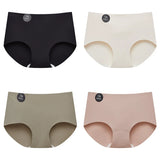 Falllsweet 4Pcs/Set Seamless Silk Briefs For Women Mulberry Silk Panties Comfortable Underpants Soft Lightweight Underwear M-2XL