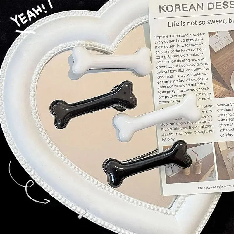2/4pcs Funny bone hair accessories, hair clip edges, cute hair clip headpieces, creative and simple headpiece clips