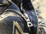 High street trendy brand new men's retro distressed distressed jeans patch slim fit leggings