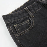 Weekeep Floral Embroidery Jeans Vintage 2000s Low Rise Flared Jeans Women Retro y2k Baggy Denim Pants High Street Basic Trousers