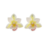 Chiffon flower multi-layer earrings, summer beach vacation style exaggerated earrings design, light luxury, niche