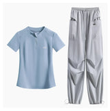 DRUR Summer Hiking Tracksuit Women Breathable Quick Dry Running Set  2 Piece Gym Outfit Slim Fit Sports Top Cargo Pants Suit New