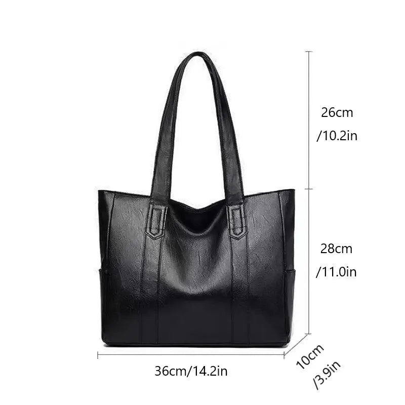 Vintage Ladies Bag Large Capacity Handbag , Vintage Plain Shoulder Bag , Ladies Commuter Casual Handbag