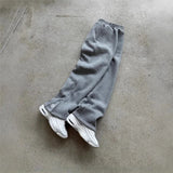High Waist Autumn Drawstring Zipper Sweatpants Solid Color Casual High Street Hip-Hop Rap Y2K Style Trousers