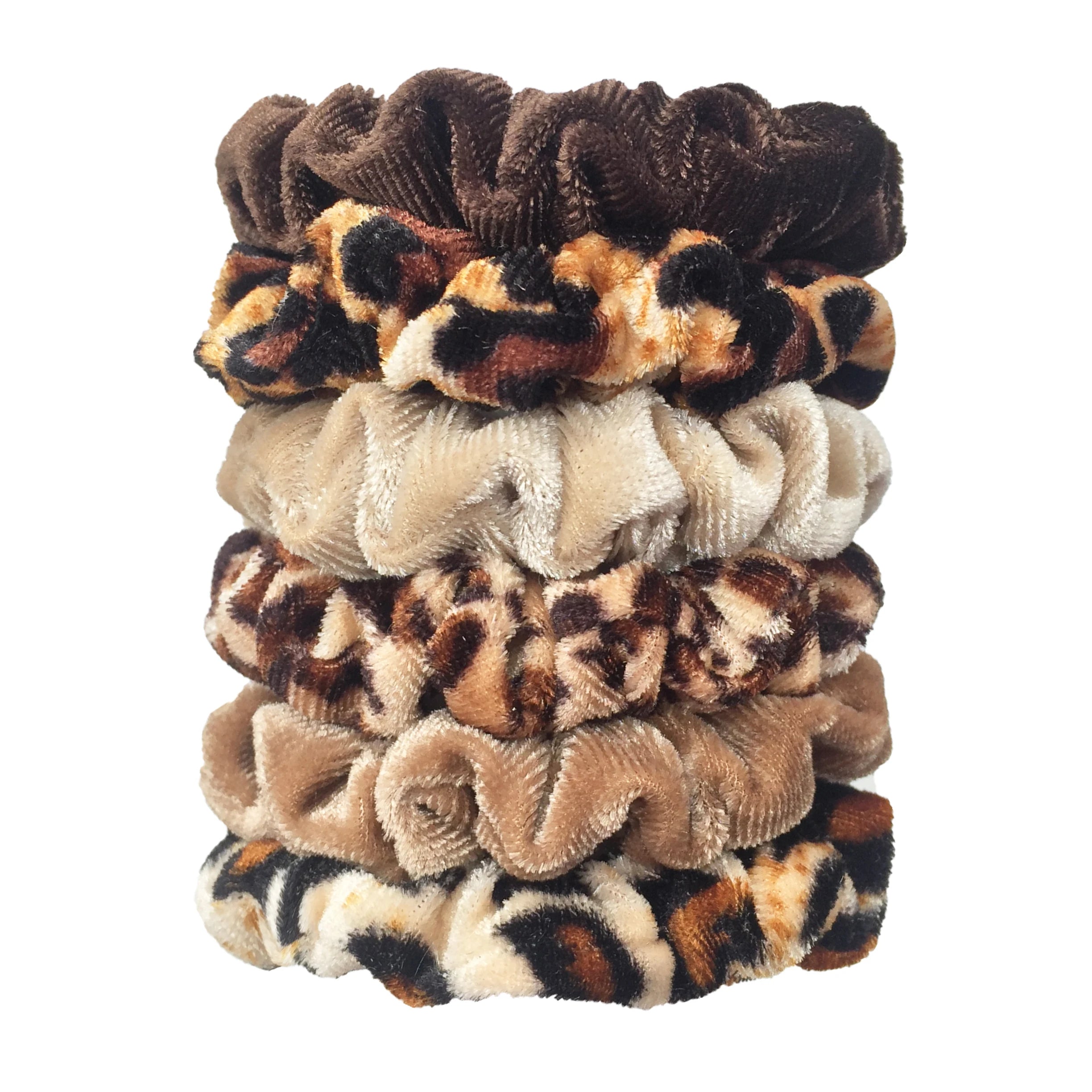 24/50/6pcs Scrunchies Women Velvet accessoires for boutique Cute Leopard High Quality Elastic Headwear Ponytail Hair Tie