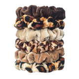24/50/6pcs Scrunchies Women Velvet accessoires for boutique Cute Leopard High Quality Elastic Headwear Ponytail Hair Tie