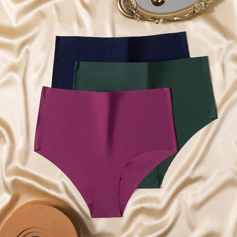 BZEL 3PCS/Set High Waist Women's Panties Fashion Lingerie Seamless Underwear Breathable Briefs Large Size Sports Cozy Underpants