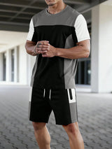 2026 Summer New Arrival Men's Letter Print Short-Sleeve T-Shirt Stylish Mens Shorts Set Vacation Beach Casual T-Shirt Summer Top