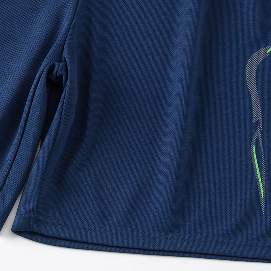 2 Pcs Men's Mesh Breathable Quick-drying Sports Suit Loose Plus Size Running Fitness Mountaineering Casual Short-sleeved Shorts