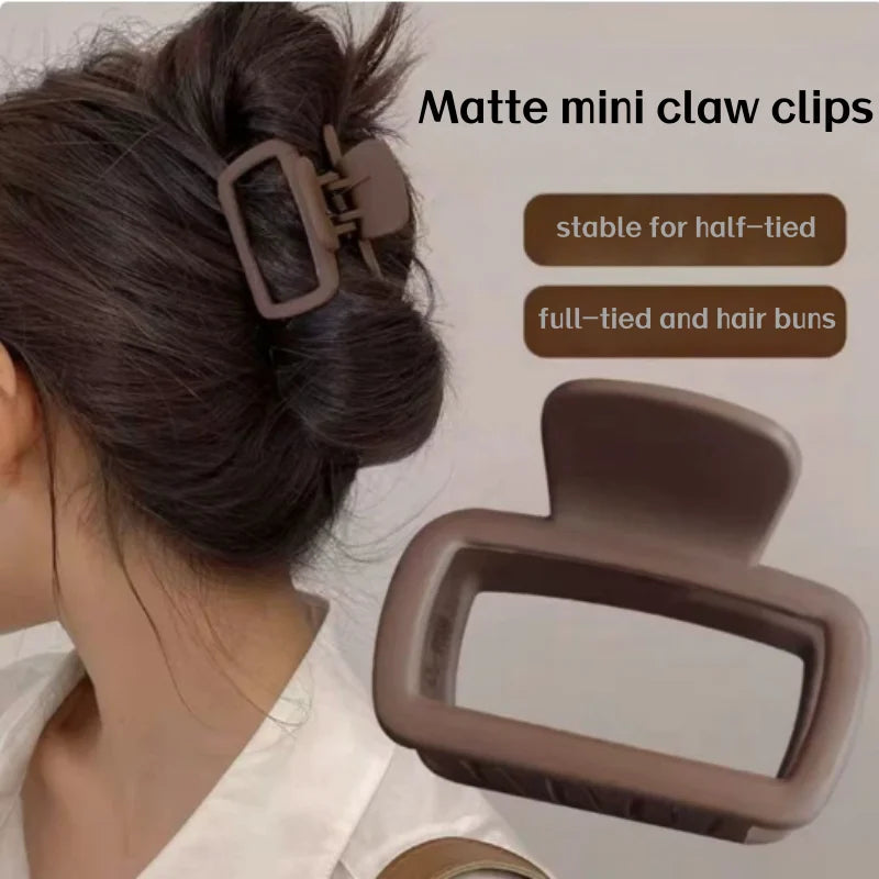 4pcs Women's Square Lightweight Hair Claw Clips Fashionable Elegant Hair Accessories Suitable for Hair Styling Makeup