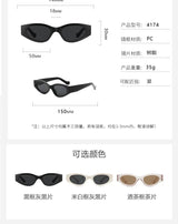 Vintage Cat Eye Sunglasses for Women Elliptic Square Oval Fashion Shades Trendy Female Outdoor Eyewear
