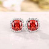Huitan Bright White/Yellow/Pink CZ Stud Earrings for Women Fashion Contracted Jewelry High Quality Wedding Engagement Earrings