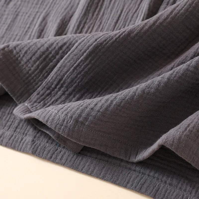 Kimono Robes for Men's and Women's Sleepwear Cotton Yarn Bathrobe Tied Cardigan Thin Home Clothes Couple's Robes