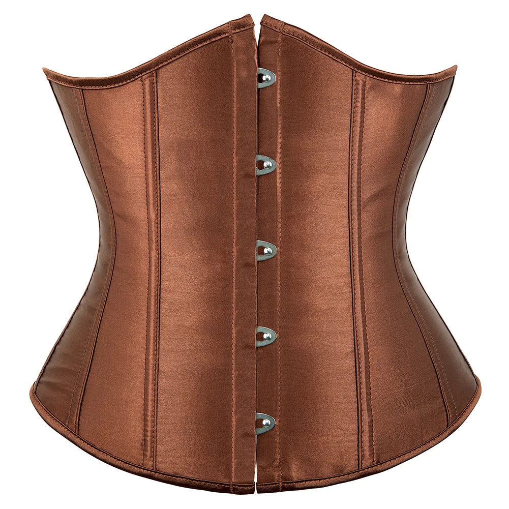 Underbust Corset Waist Slimming Corset Bustiers Body Shaper for Women Steampunk Lace-up Corset Belt Waist Trainer