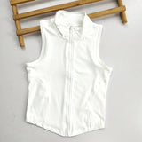 Zip Up Training Vest, Sleeveless Quick Dry Top for Gym, Running & Yoga, Casual Outer Wear