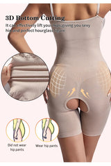 Women Seamless Bodysuit Compression Open Crotch Shapewear Push Up Belly Tightening Corset Slimming Butt Lifter Full Body Shaper
