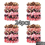 24/50/6pcs Scrunchies Women Velvet accessoires for boutique Cute Leopard High Quality Elastic Headwear Ponytail Hair Tie
