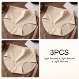 3PCS Woman High Waist Briefs Breathable Underwear Women Large Size Lingerie Pure Cotton Sexy Underware Triangular Panties Female