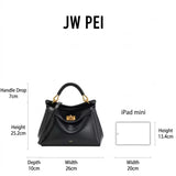 JW PEI Lucia Top-Handle Bag Luxury Designer Crossbody Shoulder Bag for Women Elegant Turn Lock Vegan Leather Messenger Purse