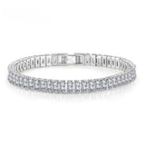 luxury designer Silver Color fine Crystal Bracelet For Women fashion Jewelry Engagement Wedding Glamour 18CM
