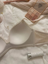 Teenage Sexy Lace Floral Bra Set Comfortable Non-steel Ring Beauty Back Small Breasts Gathered up Support Anti-Sagging Bra Set