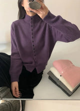 New Soft Comfortable Stand-Up Collar Sweater Cardigan Women Simple Single Breasted Cardigans Coat Autumn Solid Knitted Outerwear