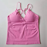 NCLAGEN Vision Twist Front Longline Top Women's Seamless Thin Straps Yoga Gym Workout Vest Running Tank Tops Fitness Clothing
