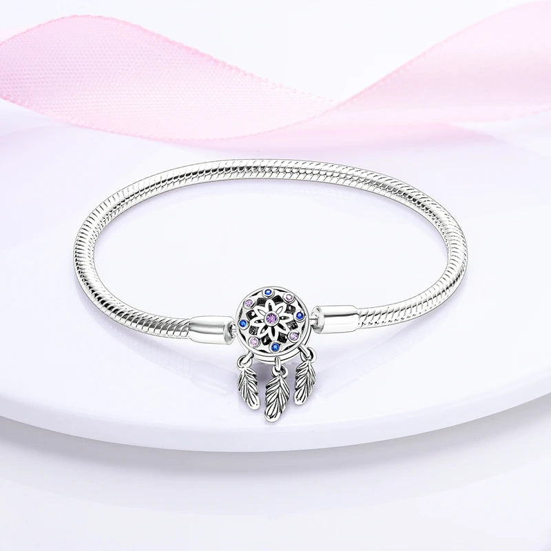 Bracelet Original 925 Sterling Silver Charm Bracelet 17-20CM Love Heart Pave Zirconia Bracelet for Women DIY Charm Jewelry Gifts