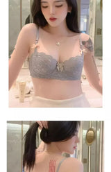 MOYISU French Romantic Lace Comfortable Breathable セクシー Tushy Slim Bra Collection Pure Desire Girls Push Beautiful Underwear SET
